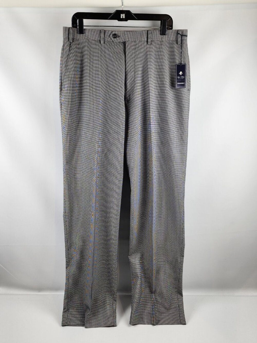 Sean John Pants Mens 35x32 White Black Polyester Blend Dress NWT
